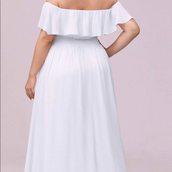 Ever-Pretty - Off the Shoulder Bridesmaid Dress with Thigh Split - Picture 4 of 10